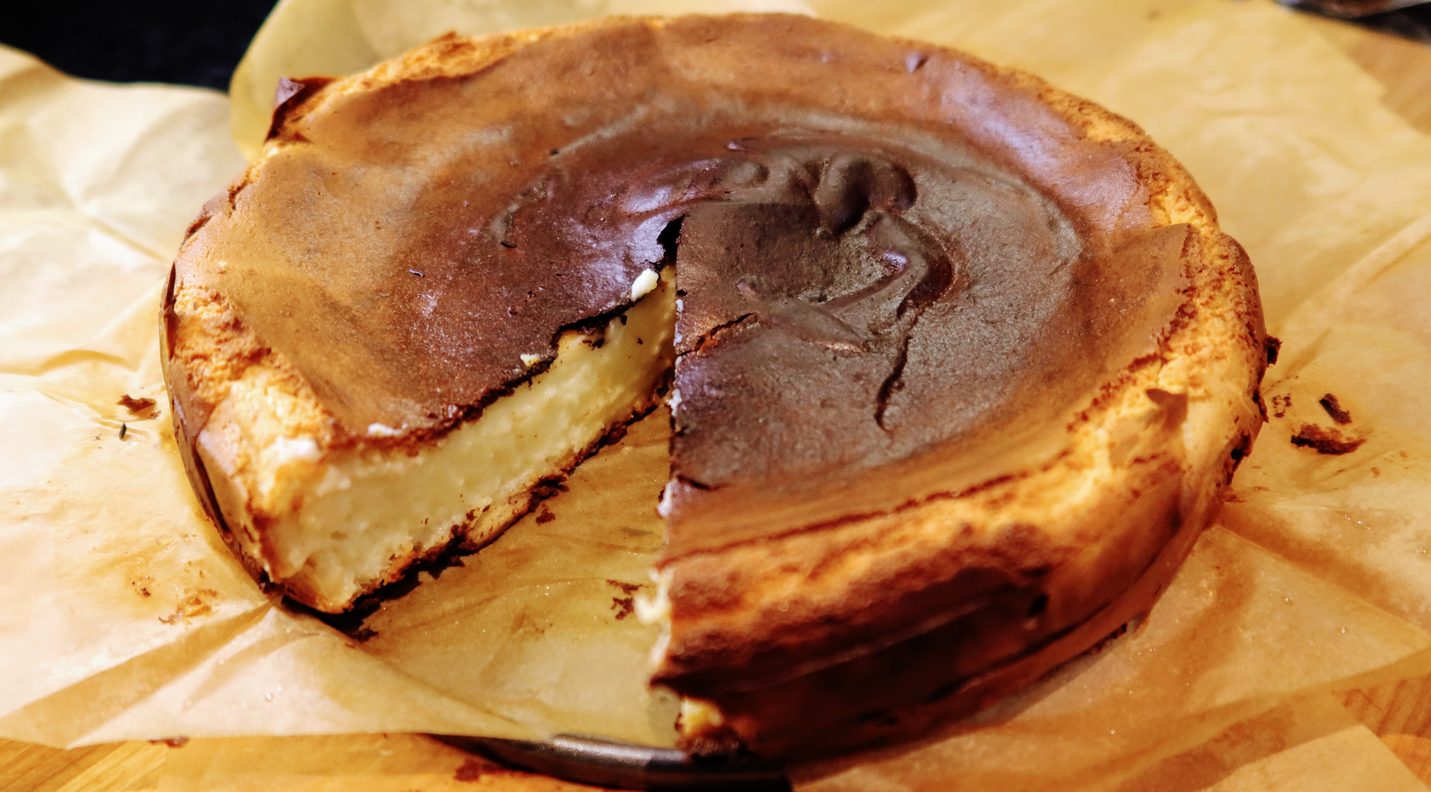 eggless basque burnt cheesecake in for the ride